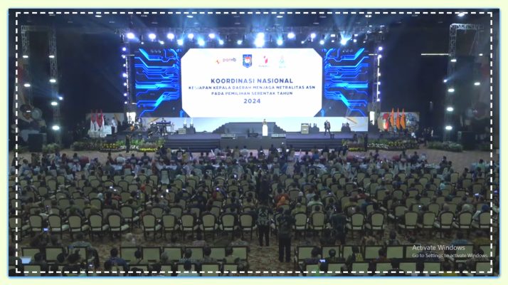 Rapat Koordinasi Nasional Kesiapan Kepala Daerah, Menjaga Netralitas ASN pada Pemilihan Serentak Tahun 2024, Selasa (17/09/2024) di Ecovention Ancol – Jakarta.