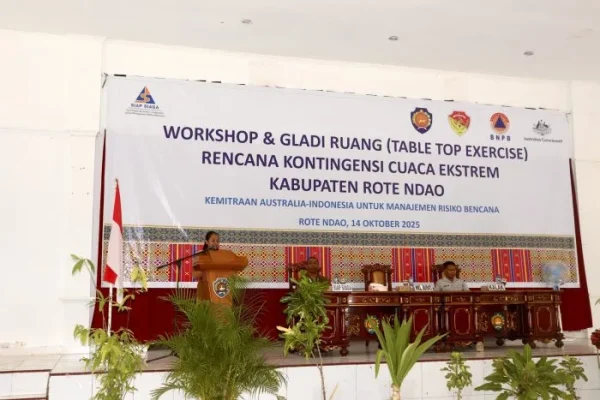 Workshop dan Gladi Ruang (Table Top Exercise) Rencana Kontigensi Cuaca Ekstrem Kabupaten Rote Ndao.