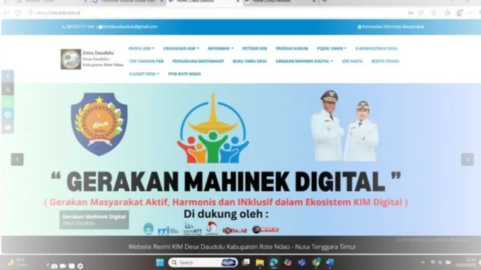 Website KIM Desa Daudolu.