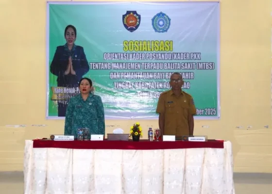 PKK Rote Ndao menggelar Sosialisasi Orientasi Kader Posyandu dan Kader PKK tentang MTBS dan Pemantauan Bayi Baru Lahir Tingkat Kabupaten Rote Ndao Tahun 2025.