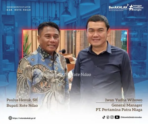 Pertemuan Bupati Rote Ndao Paulus Henuk, SH dan GM PT. Pertamina Patra Niaga Iwan Yudha Wibowo