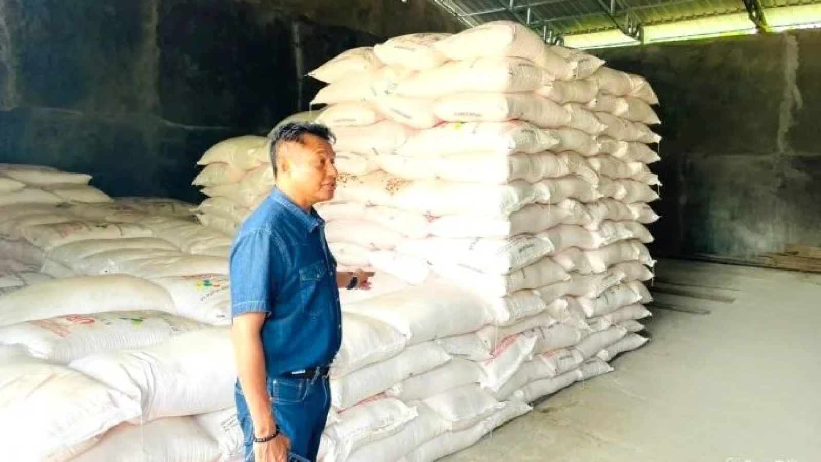 Bupati Rote Ndao Paulus Henuk, SH melakukan pengecekan ketersediaan pupuk di Gudang Tunganamo.