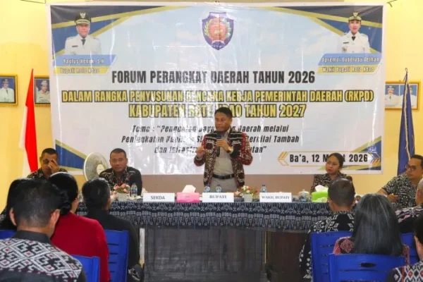 Pembukaan FPD : Bupati Rote Ndao Paulus Henuk membuka Forum Perangkat Daerah Penyusunan RKPD Kabupaten Rote Ndao Tahun 2027, kamis (12/03/2026)