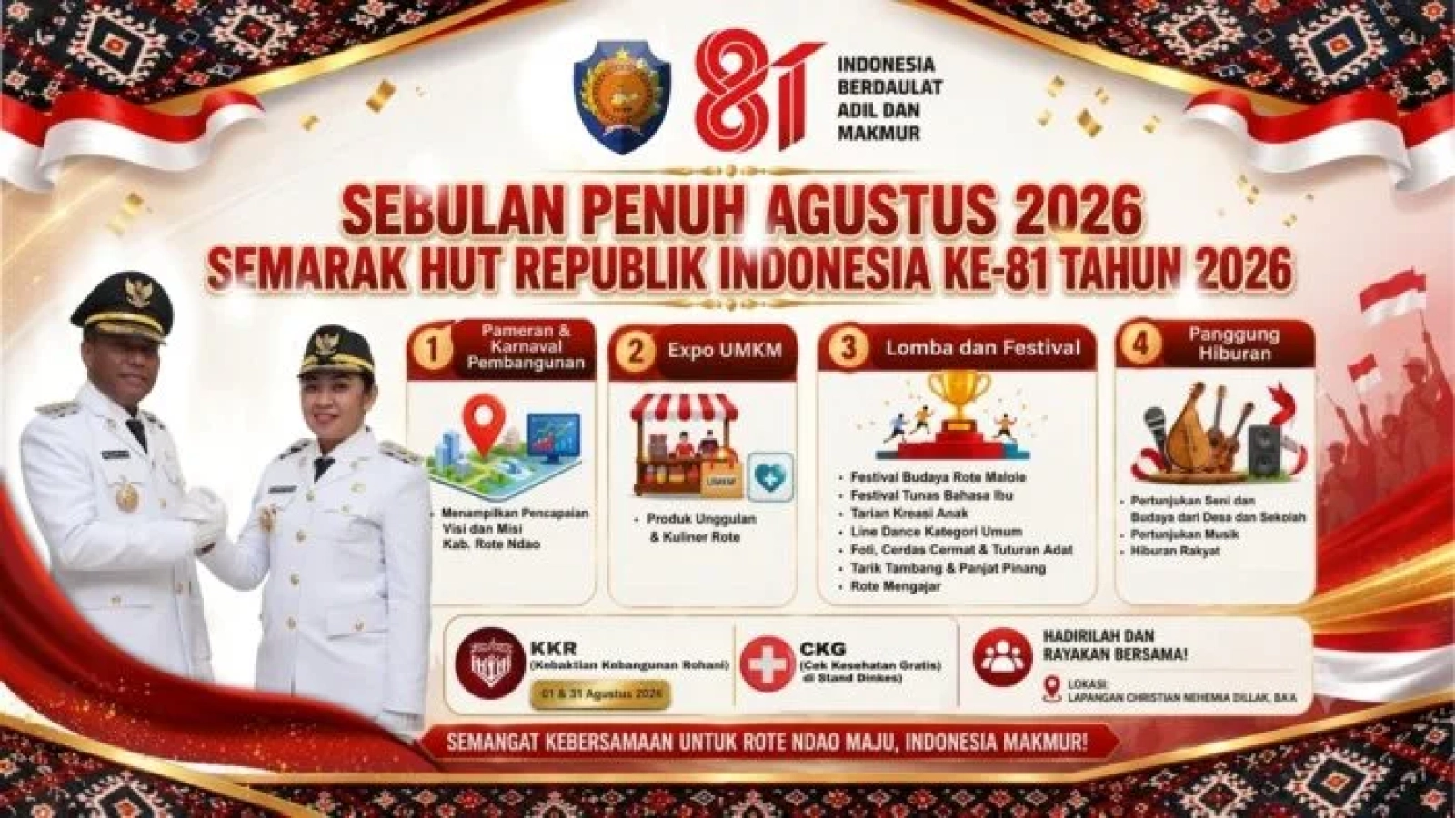 Sebulan Penuh Agustus 2026, Semarak HUT Republik Indonesia Ke-81 Tahun 2026.