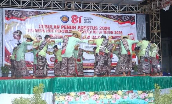 Memeriahkan Semarak HUT RI ke-81, Pemkab Rote Ndao menghadirkan atraksi budaya tarian Kebalai dari desa.